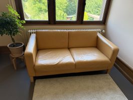 Ledersofa 3-Sitzer hellbraun guter Zustand