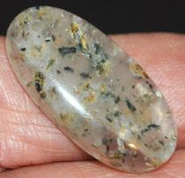 Cabochon L-8378 – Schwarzer Punktquarz 28x13,5mm 20.00 Karat