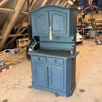 Schickes Buffet-Schränkchen, schwarz, Landhausstil, Somme