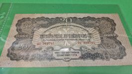 Ungarische 20 Pengo Banknote von 1944