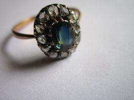 Antiker Fingerring mit Steinen  Gold 585