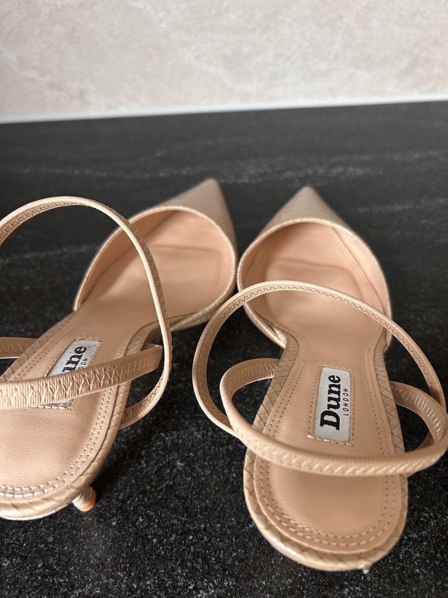 Dune London Damenschuhe: Sling-Pumps beige Schlangenoptik – Gebraucht aus Allschwil von pin_8m59 1