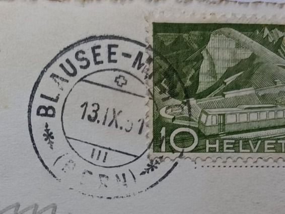 Cartoline postali: Blausee, 1951, gelaufen – Usato da Aarau Rohr venduto da mgvw 1