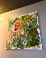 Marcestel Seidenschal aufgezogen auf Leinwand