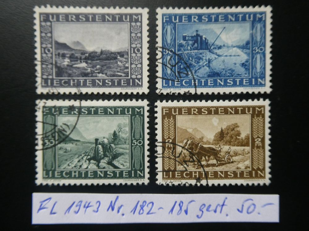 FL 1943 Nr. 182-185 gestempelt (Gebraucht) in Lausen für CHF 9.5 – mit ...