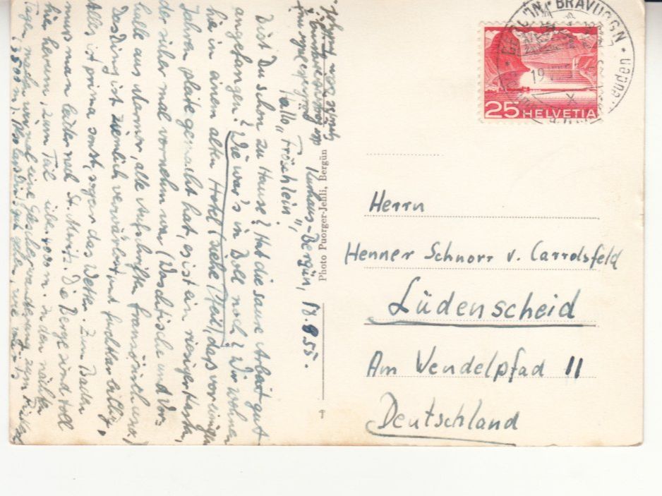 Cartes postales: Bergün 1955 – D'occasion à Bürglen TG par StampGraf 1