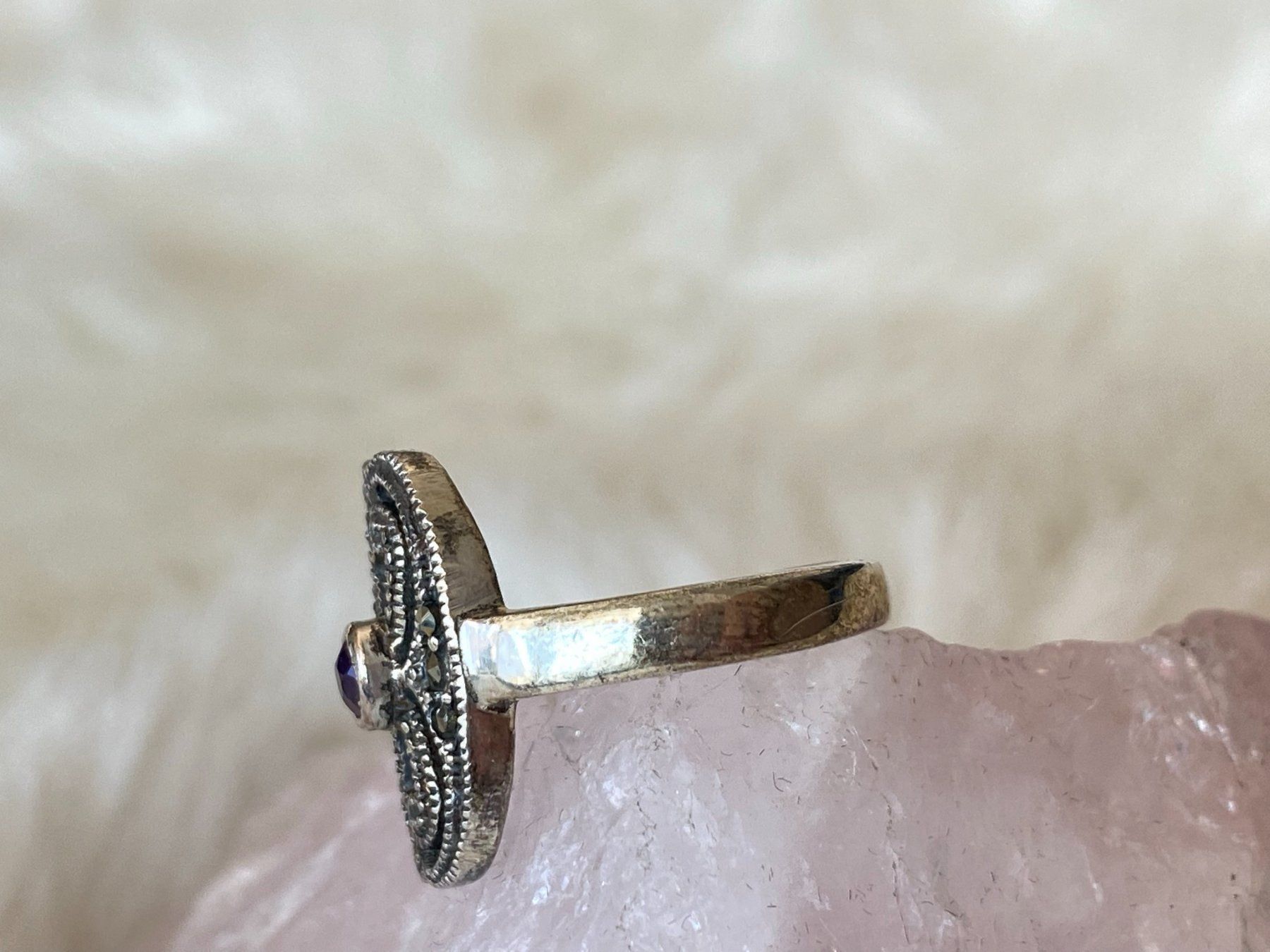 Anelli: Ring Silber 925 mit lila Stein – Usato da Istighofen venduto da Ringparadies 1