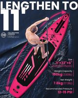 SUP Board Rosa 335cm aufblasbar Stand Up Paddle Board Set
