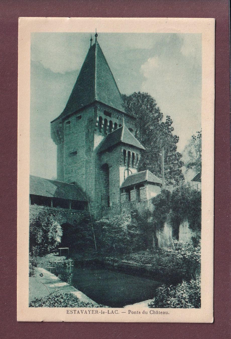 Cartoline postali: ESTAVAYER-LE-LAC - Château - 1925 – Usato da Pully venduto da nicecards