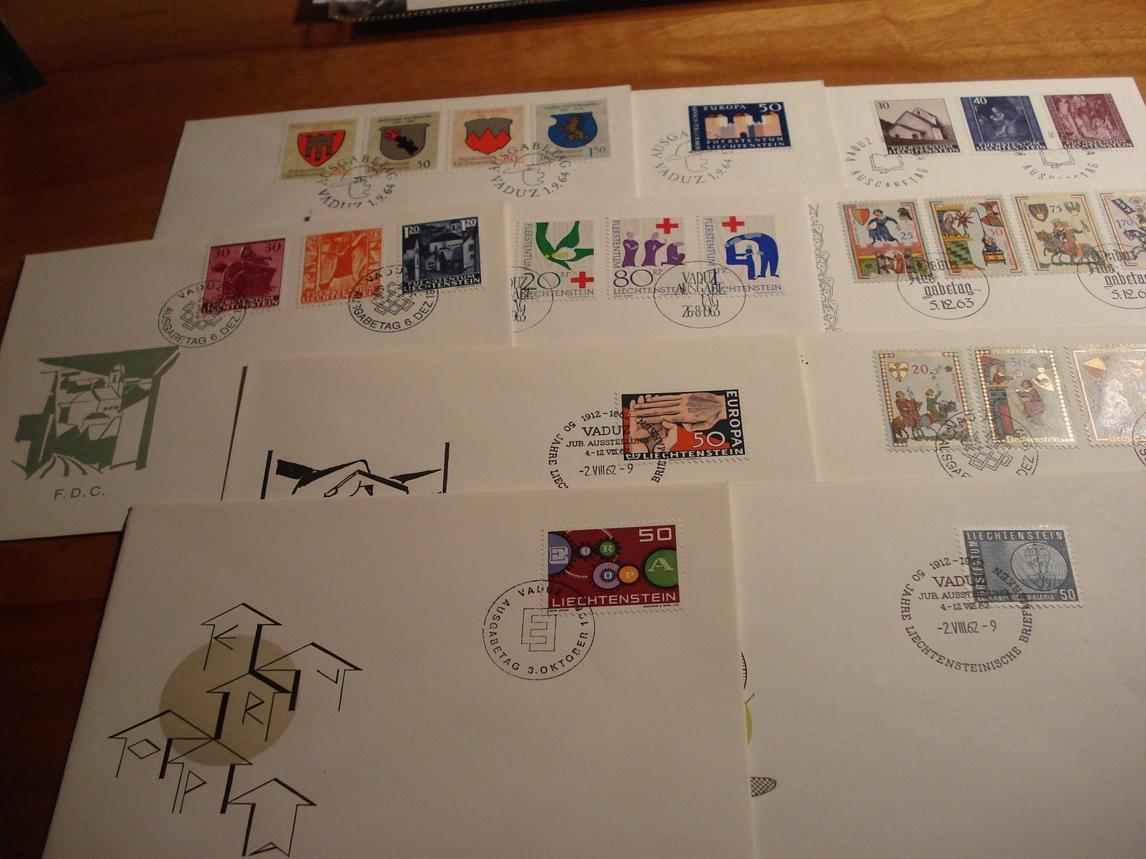 Tutti i francobolli: Liechtenstein Set FDC um 1964 – Usato da Niederwil AG venduto da morostahu 1