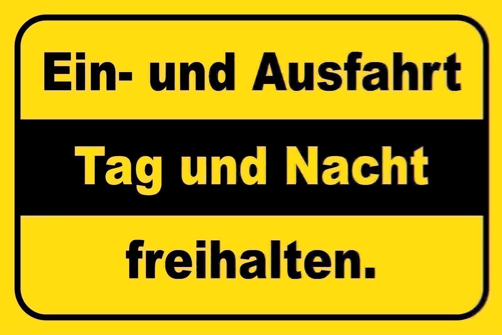 Insegne: Blechschild-EIN-AUSFAHRT TAG&NACHT FREIH – Nuovo e nell'imballaggio originale da Rupperswil venduto da big-one-sale
