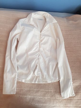 Langarm Bluse weiss