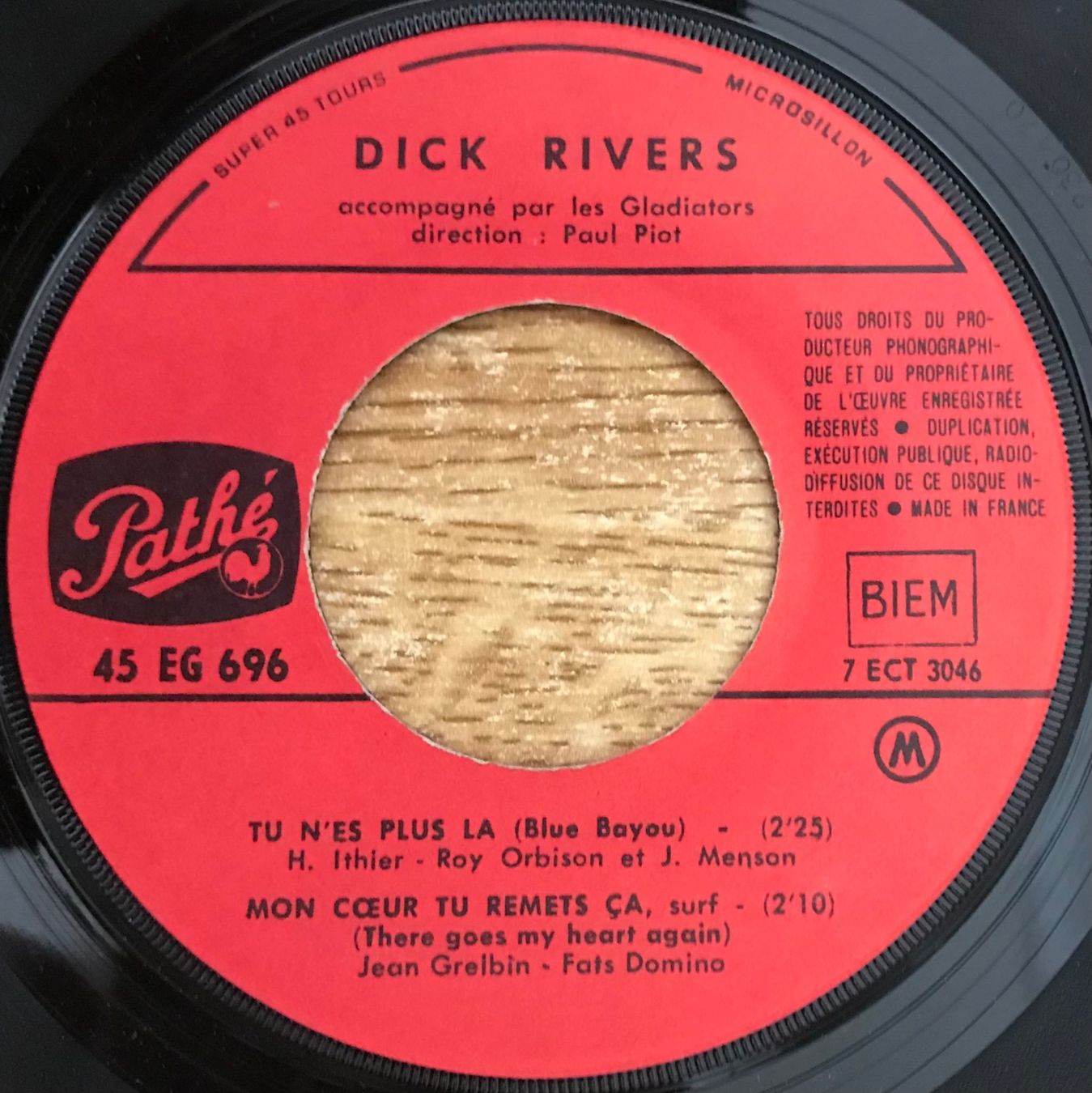 Vinyles: DICK RIVERS - TU N'ES PLUS LA – D'occasion à Bussigny par vinyl-pas-cher 2