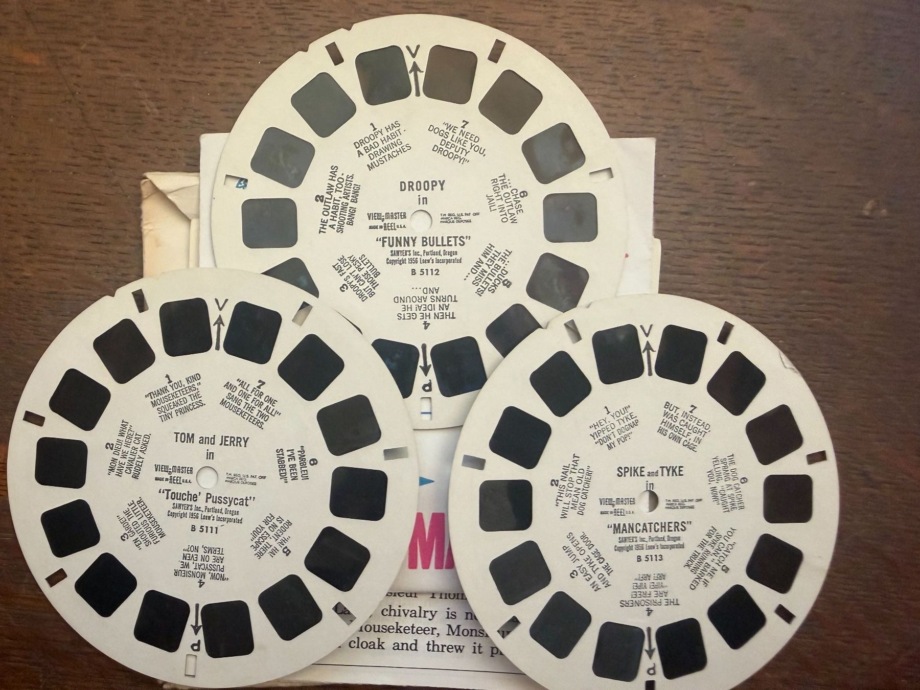View-master Giocattoli: View-Master 3D: Nr. B 511 Tom + Jerry - Droopy - Spike&Tyke – Usato da Tegerfelden venduto da siebenmacky 3