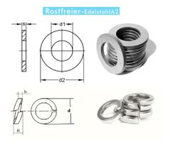 Edelstahl M4 Unterlegscheiben & Edelstahl Federring, 40-tlg.