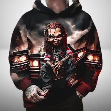 🔥Hoodie Chucky-Motiv – Stylisch & Warm! Größe XXL (54)🔥💫