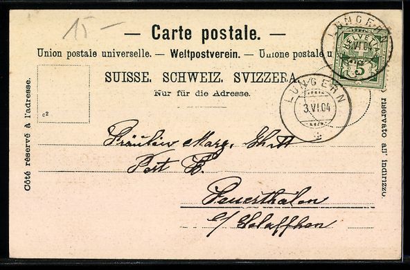 Cartoline postali: AK Lungern, Neue Kirche, 1904 – Usato da Berlin venduto da bartko-reher 1