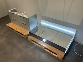 030 Laufen/Burgbad Badmöbelkombination, grau, 120cm