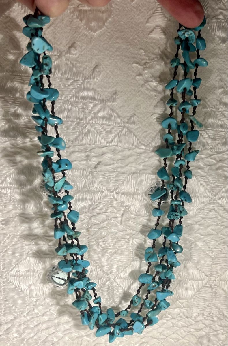 Ketten: Collier vintage 70s 4 rangs chips turquoises – Gebraucht aus Genève von DELIRBEADS 5