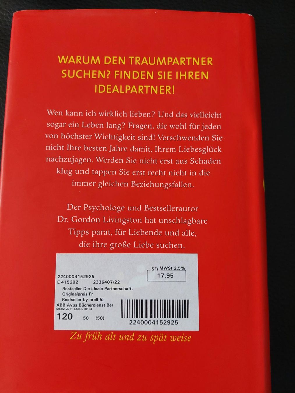 Livres: Gordon Livingston, Die ideale Partnerschaft – D'occasion à Wernetshausen par cmmj 1