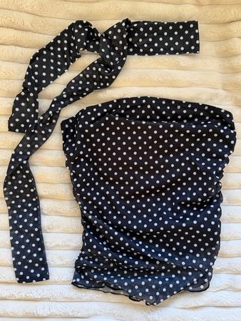 Bandage Top Polka Dot Black White Size S New