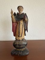 Alte Holzskulptur Heiliger Engel handbemalt, Rarität