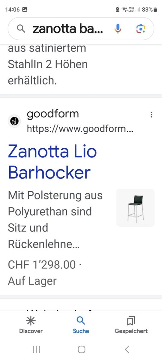 Sgabelli: Zanotta Barhocker Lio Grau Stoff Metall – Usato da Basel venduto da m_schwarz 8