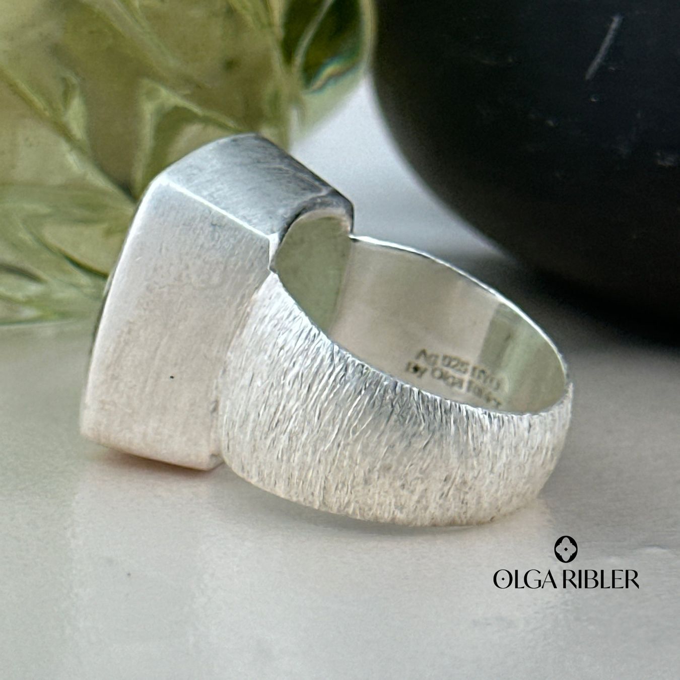 Olga Ribler Bagues: Statement-Ring mit Moos-Aquamarin Ringgrösse 59 – Neuf (Voir description) à Luzern par Schmuckoutlet 5