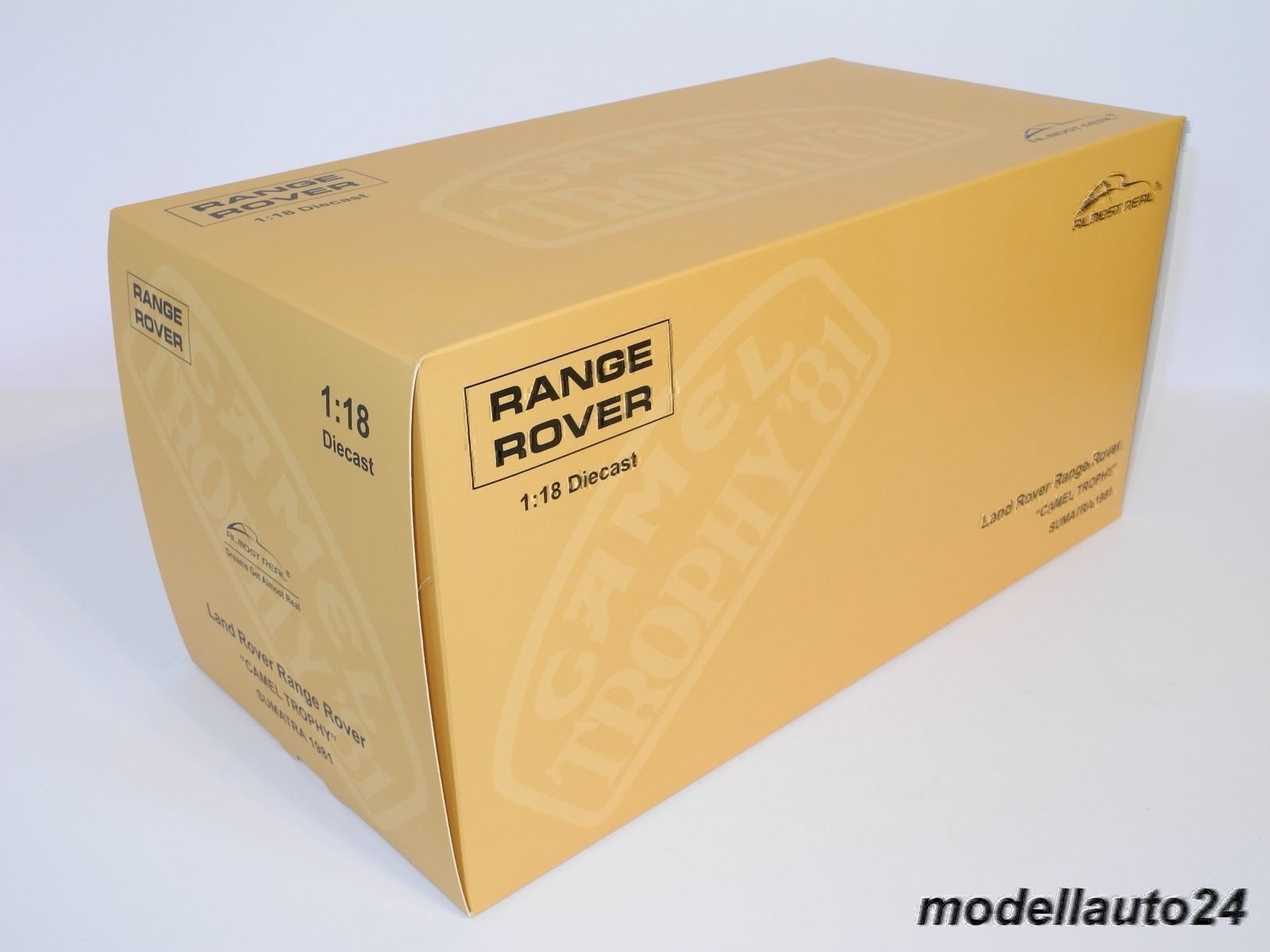 Land Rover Modellautos: Land Rover Range Rover Sumatra Camel 1981 / Almost Real 1:18 – Neu und originalverpackt aus Seuzach von Modellauto24 7