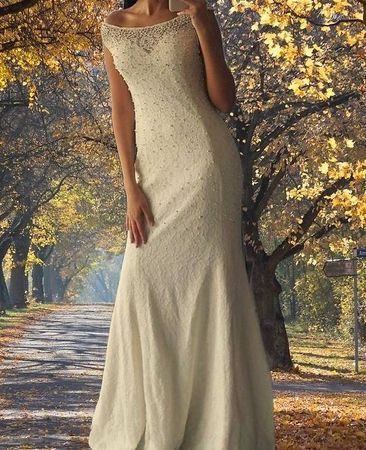 Schönes Brautkleid/Festtagskleid, Meerjungfrau Stil, 34/36