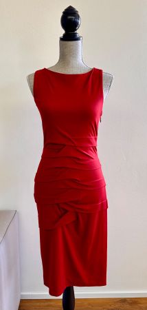 NWOT Nicole Miller Ponte Bodycon Sheath Red Dress US 4