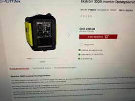 Neu Orginalverpackter Stromgenerator Ekström 3000i Inverter