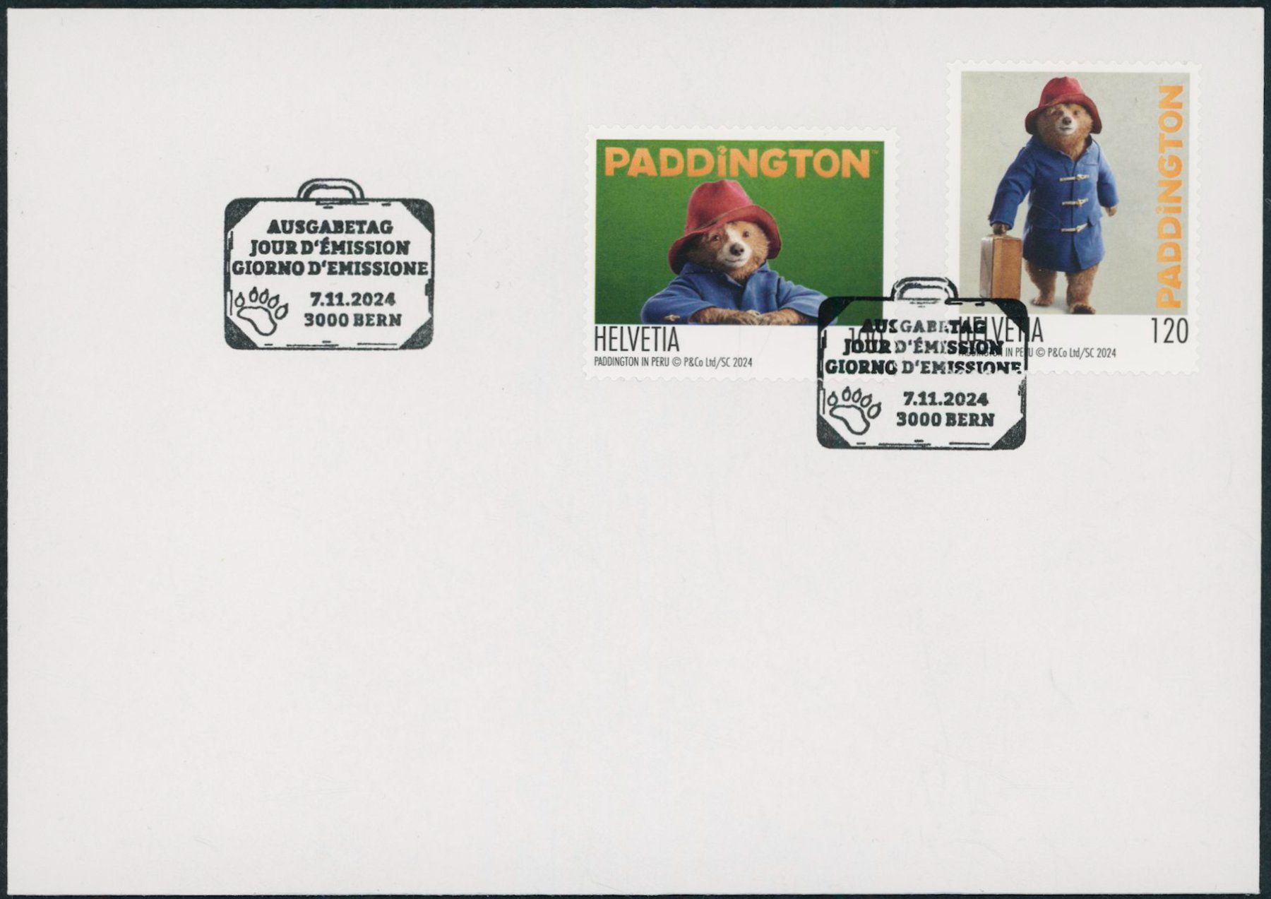 Tutti i francobolli: 2024 - Paddington - Ersttagsbrief FDC ET – Usato da Schindellegi venduto da stationary
