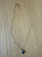 18K Kette Lapislazuli facettierter runder Stein / neu