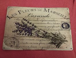 Blechschild Lavendel Marseille Deko Shabby Chic