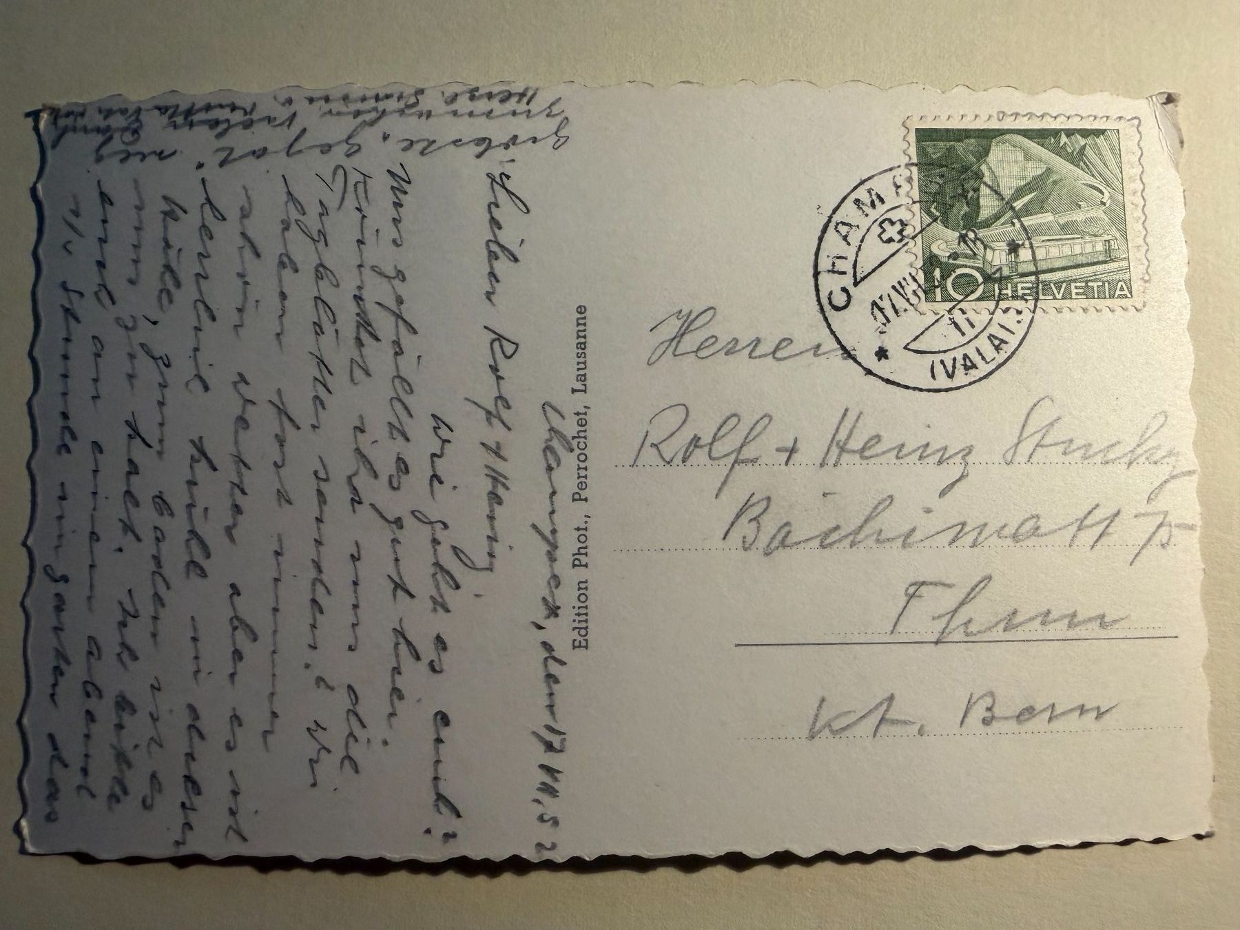 Cartoline postali: CHAMPEX - 1952 gelaufen - Ansichtskarte – Usato da Tegerfelden venduto da siebenmacky 1