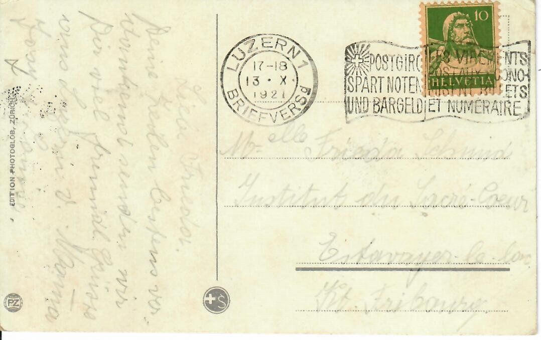Cartoline postali: Luzern mit Strassenbahn 1921 – Usato da Hochdorf venduto da Ziegel-16 1
