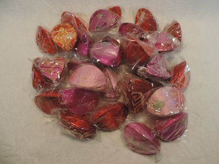 30 Stück Beutelchen rot/pink Seidenstoff, neu OVP