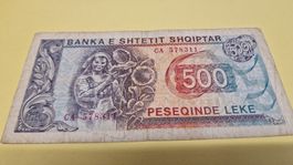 Albanien 500 Lekë Banknote, Jahrgang 1991, Top Zustand!