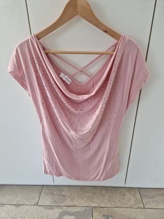 Bodyflirt Shirt, Gr. 36/38, Rosa mit Strass, Top Zustand!