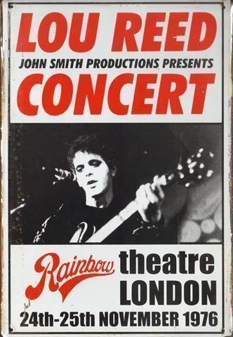 Insegne: Rusty Blechschild-LOU REED RAINBOW THEAT – Nuovo e nell'imballaggio originale da Rupperswil venduto da big-one-sale