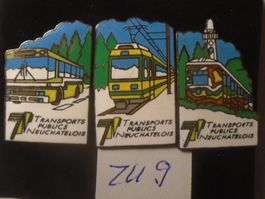 3er Set Transport Neuchâtelois Eisenbahn Bus Pins (ZU9)