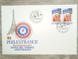 TR70 Enveloppe + Timbre Luxembourg 1989