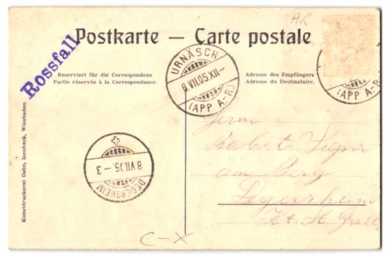 Ansichtskarten: Relief-AK Säntis, Hotel Rossfall, Bes.  – Gebraucht aus Berlin von bartko-reher 1