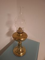 Antike Petroleumlampe Messing höhenverstellbar 53cm