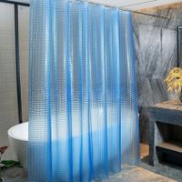 Transparenter Duschvorhang Blau 3D Effekt 180cm