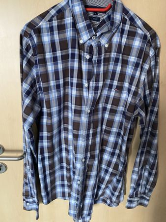 Tommy Hilfiger Hemd kariert blau braun Grösse XL