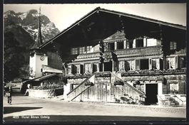 Gsteig, Hotel Bären mit Strassenpartie