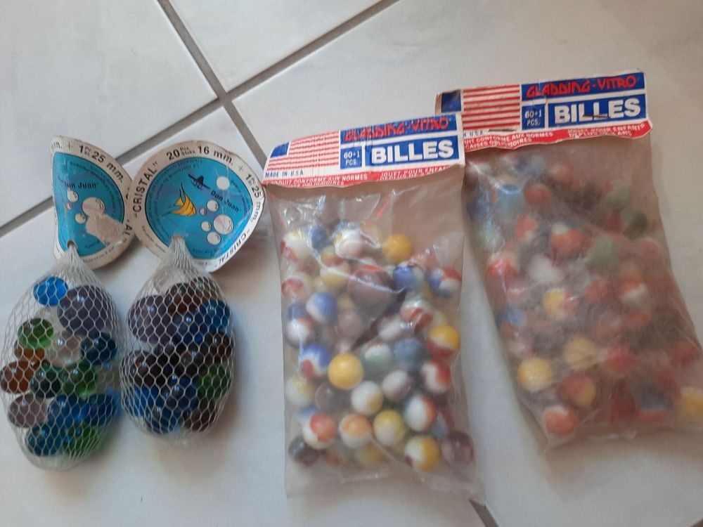 Sac de 100 billes multicolores en verre - Jeux - Jouets