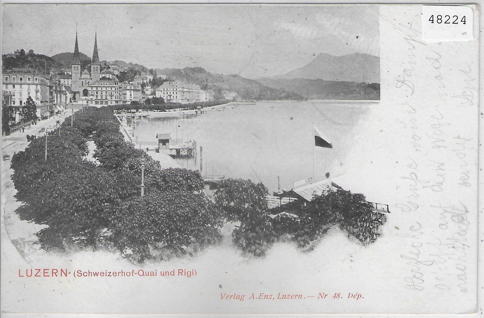 Cartoline postali: Luzern - Schweizerhof-Quai und Rigi – Usato da Ettingen venduto da Kartenplanet